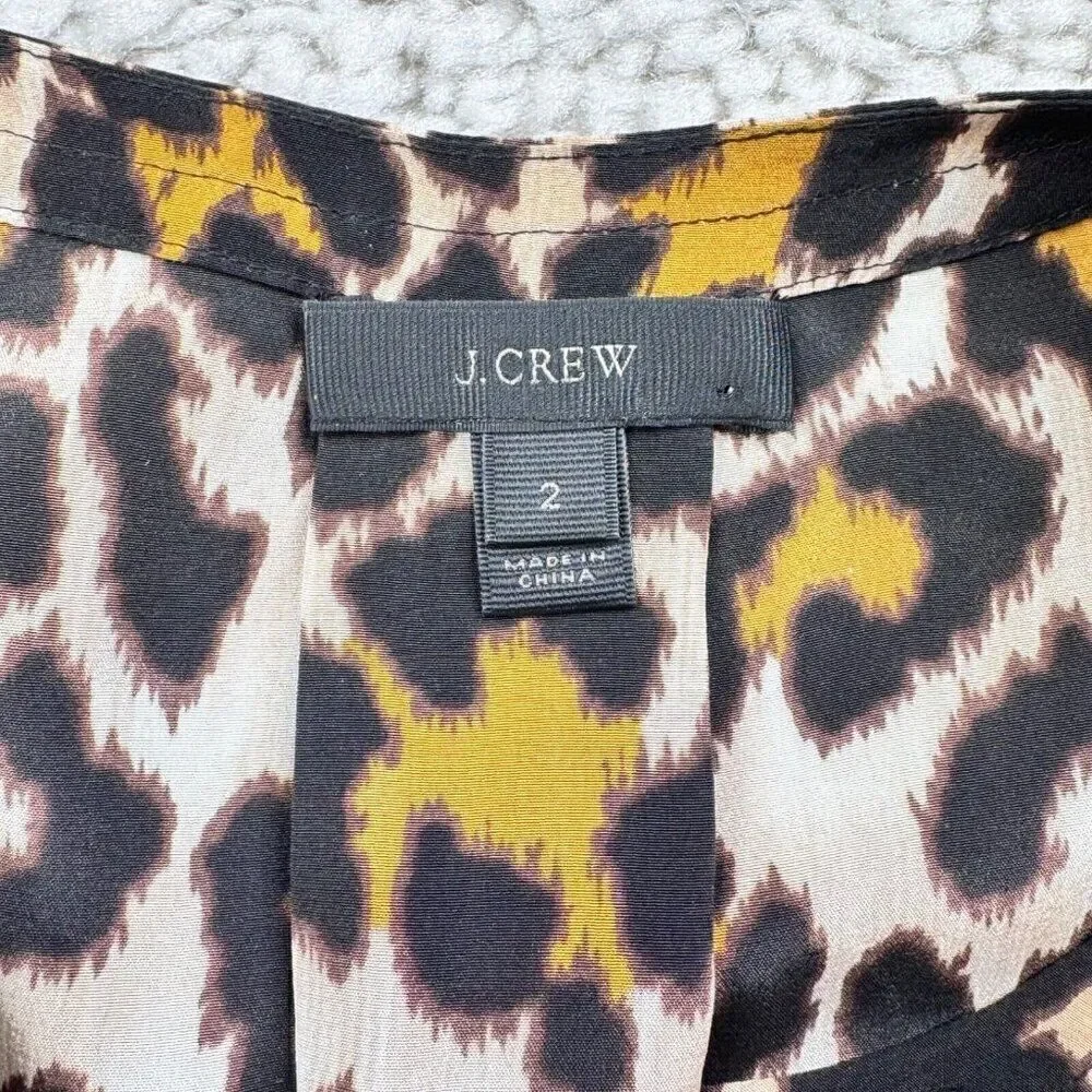 J. Crew Leopard Print Silk Shirt